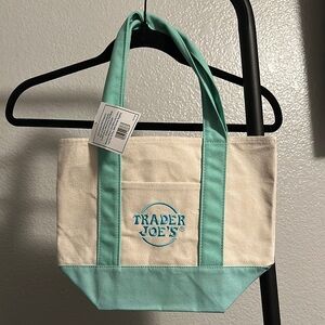 NWT Teal/Green Mini Pastel Canvas Tote Bag